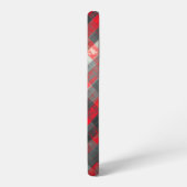 Red and Black Plaid with Floral Accent Samsung Galaxyケース (左側面)