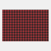 Red and Black Plaid Woodland ラッピングペーパーシート (正面3)
