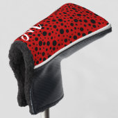 Red and black polka dots funny ladybug ゴルフヘッドカバー (3/4 正面)