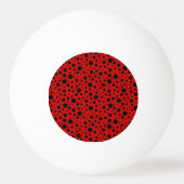 Red and black polka dots funny ladybug 卓球ボール (裏面)
