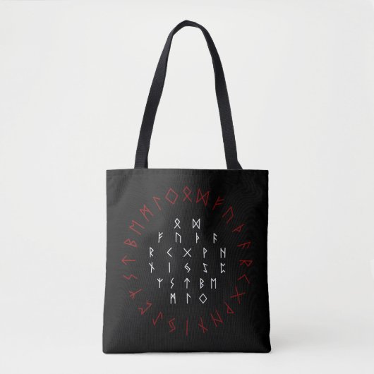 Red and black runes circle tote bag トートバッグ (正面)