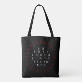 Red and black runes circle tote bag トートバッグ (裏面)