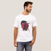 red and black samurai logo printed t shirt tシャツ (正面フル)