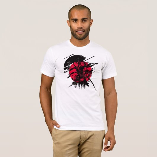 red and black samurai tシャツ (正面フル)