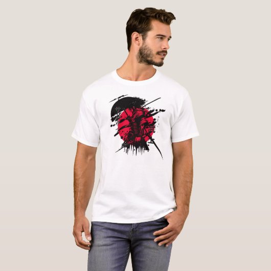 red and black samurai tシャツ (正面フル)