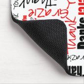 Red and Black Thank You Word Cloud マウスパッド (コーナー)