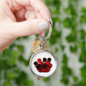 Red and Black Tulip Bouquet キーホルダー (手)