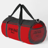 Red and Black Typography Based Design Gym Bag ダッフルバッグ (右コーナー)