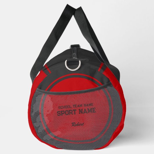 Red and Black Typography Based Design Gym Bag ダッフルバッグ (右)