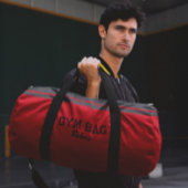 Red and Black Typography Based Design Gym Bag ダッフルバッグ