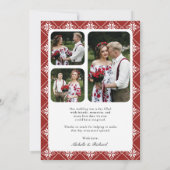 Red and Black Ukrainian Embroidery Wedding サンキューカード (裏面)