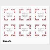 Red and Black Ukrainian Embroidery Wedding スクエアシール (シート)