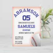 Red and Blue Baseball Birthday 招待状 (スタンド正面)