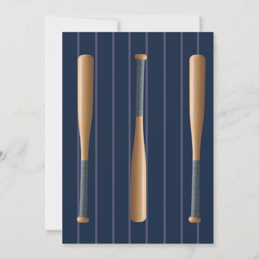 Red and Blue Baseball Birthday 招待状 (裏面)