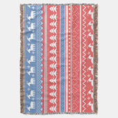 Red and Blue Christmas Geometric - Unique Pattern スローブランケット (正面縦)