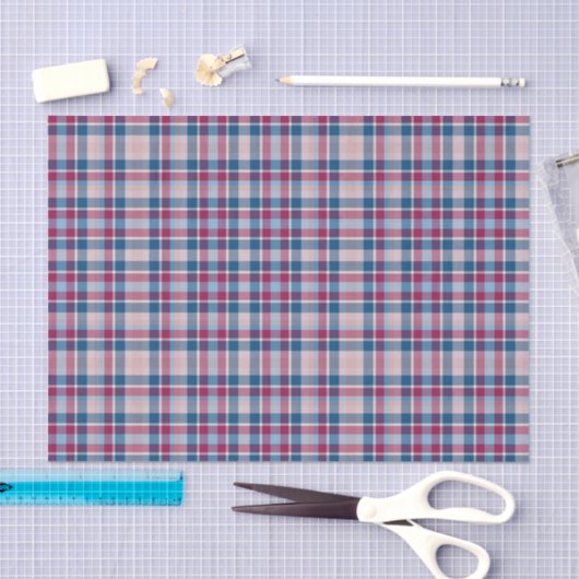 Red and Blue Classic Plaid Pattern 薄葉紙 (クラフト)