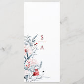 Red And Blue Flower Floral Wedding  メニュー (裏面)