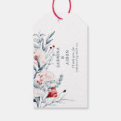 Red And Blue Flower Floral Wedding Thank You  ギフトタグ (裏面)