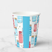 Red and Blue Gingham Mason Jar Pattern  紙コップ (右)