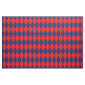 Red and Blue Harlequin Checkered Design  ファブリック (ファットクウォーター)
