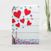 Red And Blue Heart Pattern Card カード (正面)