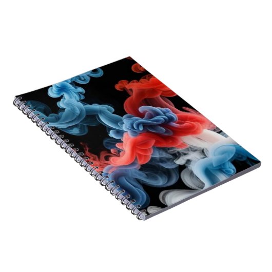 Red and Blue Ink Cloud Abstract Notebook ノートブック (右側)