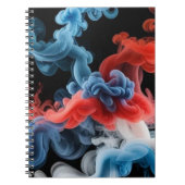 Red and Blue Ink Cloud Abstract Notebook ノートブック (正面)
