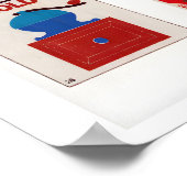 Red and Blue Matchbox Label Collage, bold graphic ポスター (角)