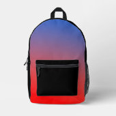 Red and Blue Ombre Backpack - Unique and Modern  プリントバックパック (正面)