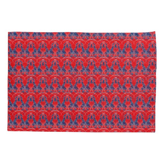 Red and blue Pillowcase 枕カバー (裏面-左)