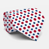 Red and Blue Polka Dots Pattern Neck Tie ネクタイ (ロール)