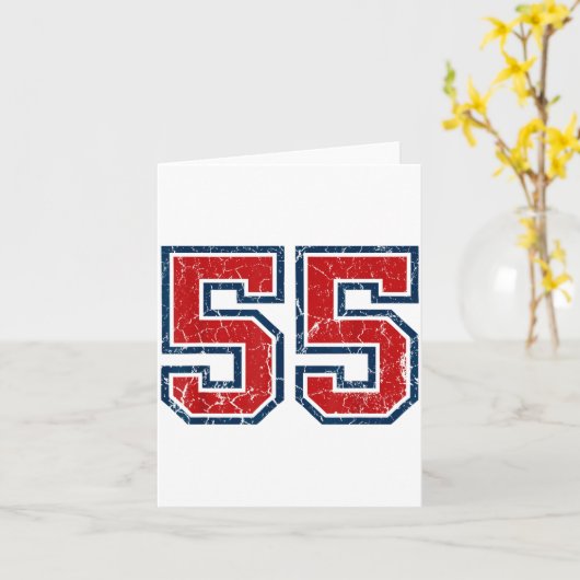 Red And Blue Srts Number 55 Jersey Uniform Player  カード (黄色い花)