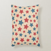 Red and Blue Stars, 4th of July, Beige Background アクセントクッション (正面(垂直))