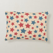 Red and Blue Stars, 4th of July, Beige Background アクセントクッション (裏面)