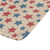 Red and Blue Stars, 4th of July, Beige Background カッティングボード (角)