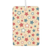 Red and Blue Stars, 4th of July, Beige Background カーエアーフレッシュナー (正面)