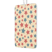 Red and Blue Stars, 4th of July, Beige Background カーエアーフレッシュナー (左)