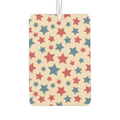 Red and Blue Stars, 4th of July, Beige Background カーエアーフレッシュナー (裏面)