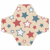 Red and Blue Stars, 4th of July, Beige Background サッカーボール (フラット)