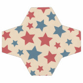 Red and Blue Stars, 4th of July, Beige Background サッカーボール (フラット)