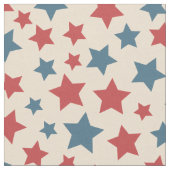 Red and Blue Stars, 4th of July, Beige Background ファブリック (クローズアップ)