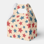 Red and Blue Stars, 4th of July, Beige Background フェイバーボックス (正面サイド)