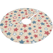 Red and Blue Stars, 4th of July, Beige Background ブラッシュドポリエステルツリースカート (アングル)