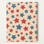 Red and Blue Stars, 4th of July, Beige Background プランナー手帳 (裏面)