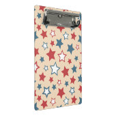 Red and Blue Stars, 4th of July, Beige Background ミニクリップボード (アングル)