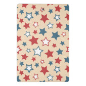 Red and Blue Stars, 4th of July, Beige Background ミニクリップボード (裏面)