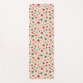 Red and Blue Stars, 4th of July, Beige Background ヨガマット (正面)