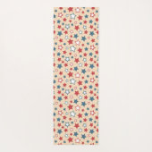 Red and Blue Stars, 4th of July, Beige Background ヨガマット (裏面)