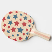 Red and Blue Stars, 4th of July, Beige Background 卓球ラケット (横)