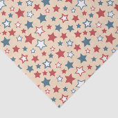 Red and Blue Stars, 4th of July, Beige Background 薄葉紙 (詳細)